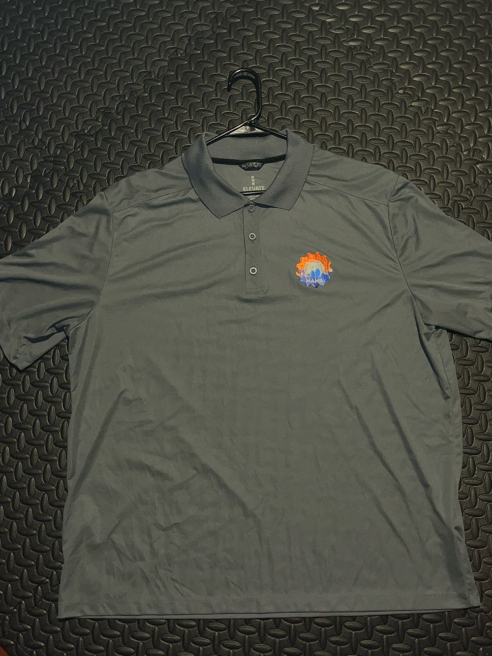 Elevate Men's Charcoal Short-Sleeve Polo with Safety Logo on Chest